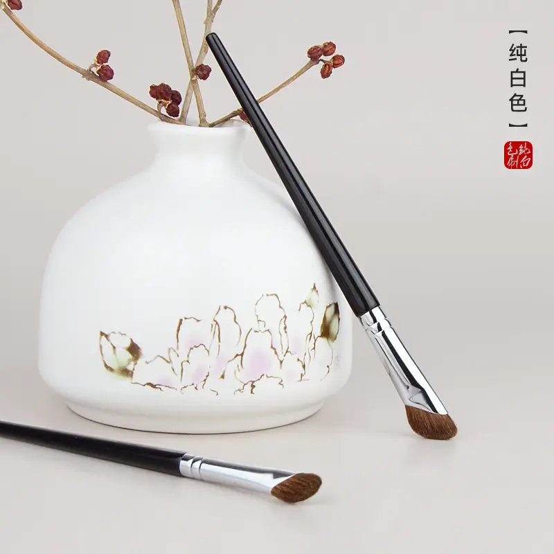 Sickle Oblique Nose Shadow Brush Small Horse Hair Repair Shadow Brush Cangzhou Qingxian Pure White Makeup Brush - Image 6
