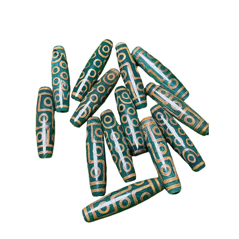 Wholesale Xizang Natural Chrysoprase Agate 60mm Green Nine-Eye Beads - Image 6