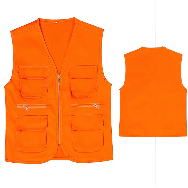 Blue Sleeveless Vest with 4 Zip Pocket Set