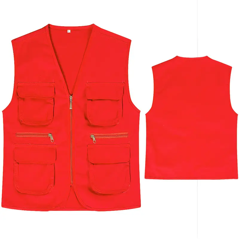 Blue Sleeveless Vest with 4 Zip Pocket Set