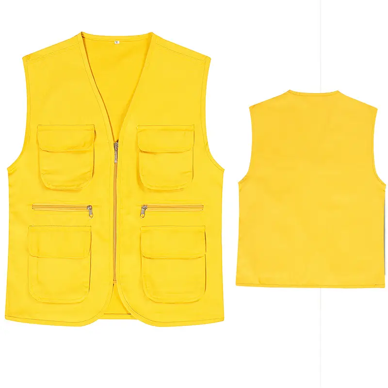 Blue Sleeveless Vest with 4 Zip Pocket Set
