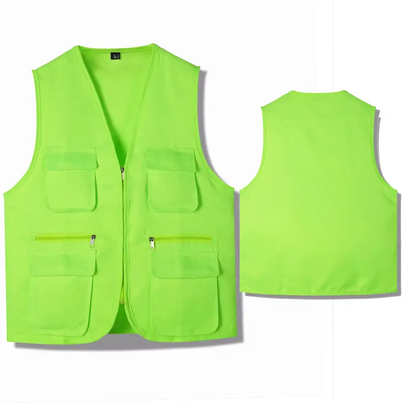 Blue Sleeveless Vest with 4 Zip Pocket Set