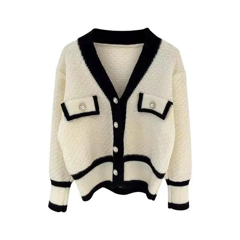 Women's Black White Knit Cardigan Jacket Autumn 25 — feature 24