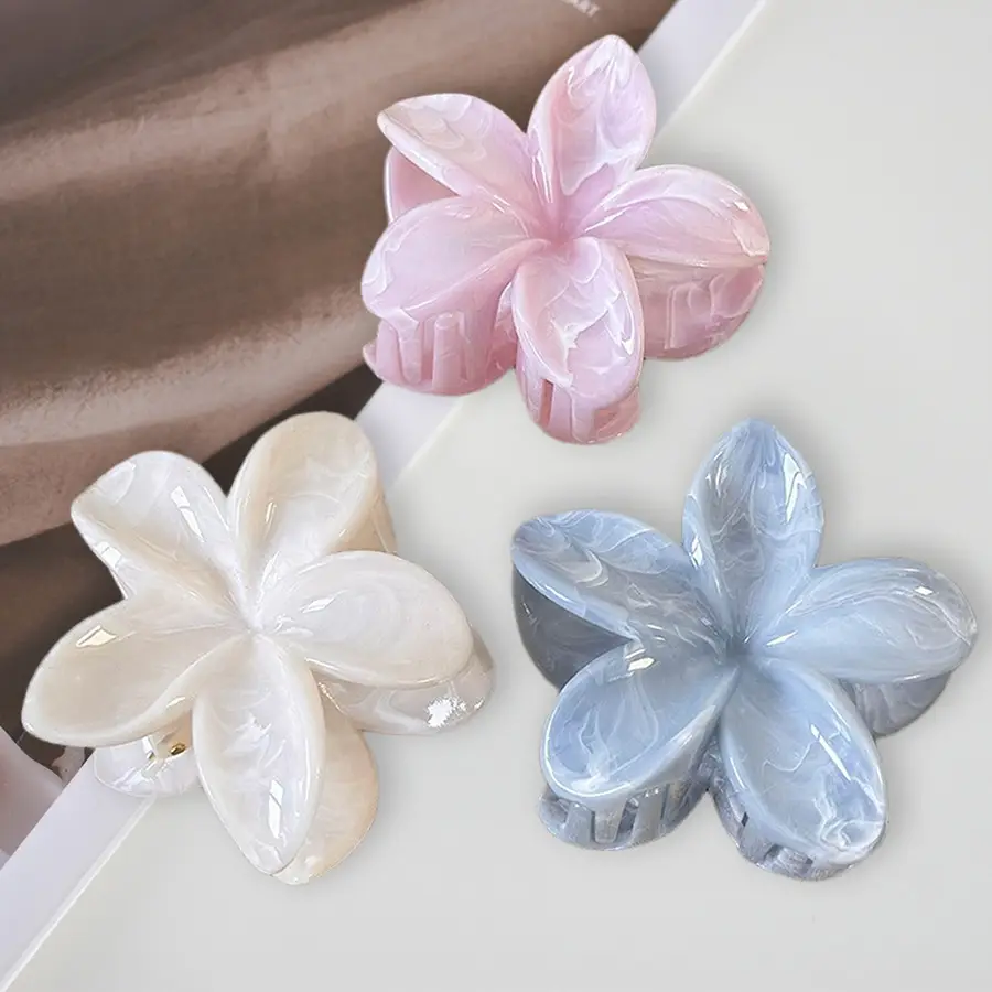 Pink Egg Flower Hair Claw Clamp for Women - Image 42