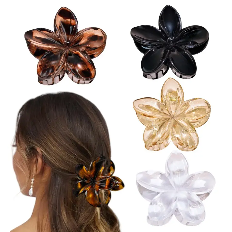 Pink Egg Flower Hair Claw Clamp for Women - Image 43