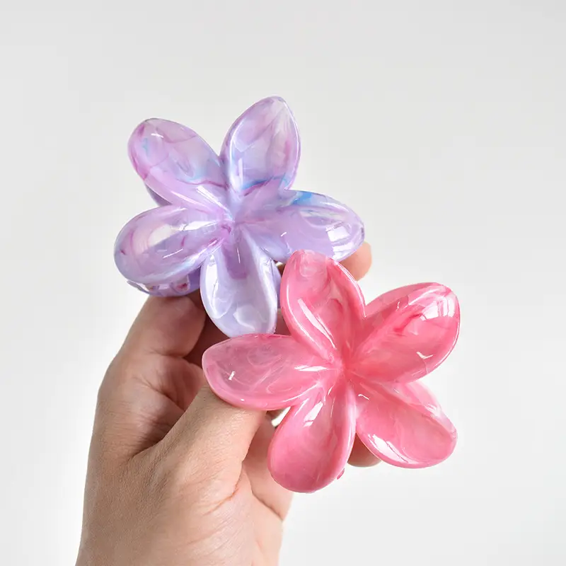 Pink Egg Flower Hair Claw Clamp for Women — feature 30
