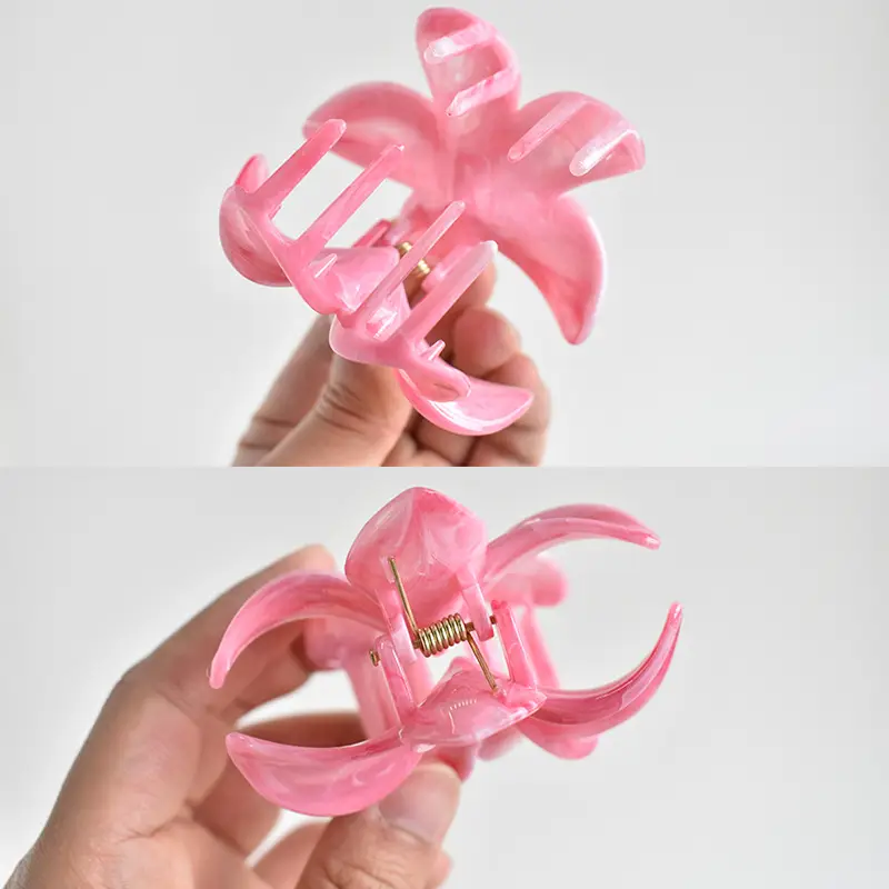 Pink Egg Flower Hair Claw Clamp for Women — feature 31