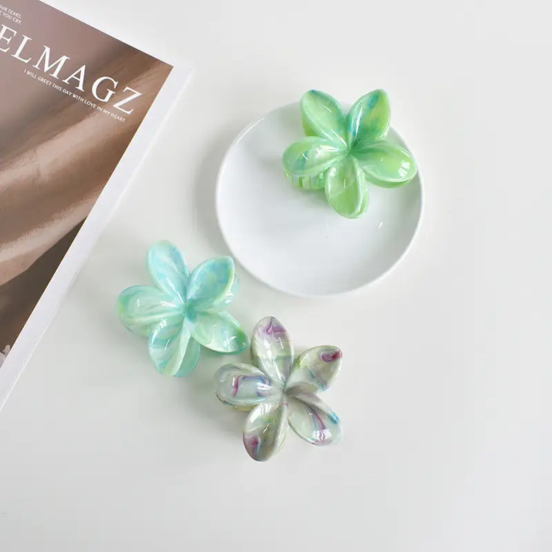 Pink Egg Flower Hair Claw Clamp for Women — feature 39