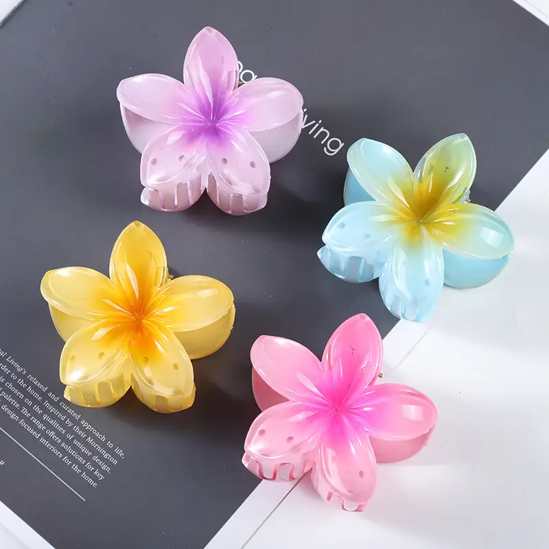 Pink Egg Flower Hair Claw Clamp for Women — feature 4