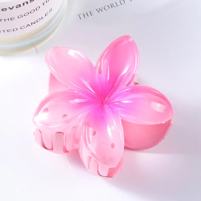 Pink Egg Flower Hair Claw Clamp for Women — feature 7
