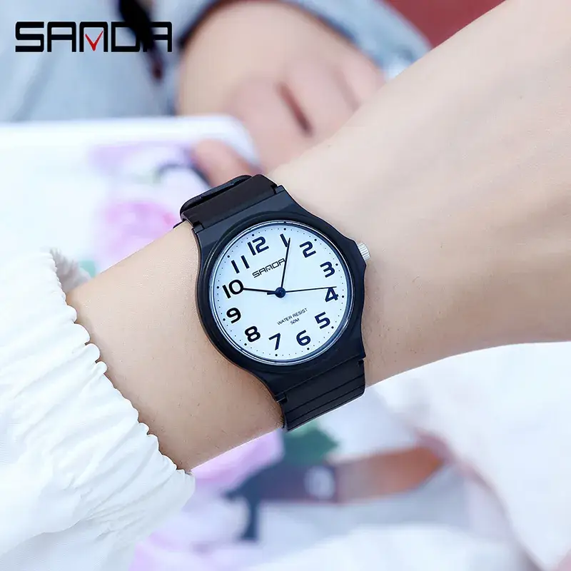 Sanda Black Rose Gold Dial Quartz Watch for Men Women - Image 10