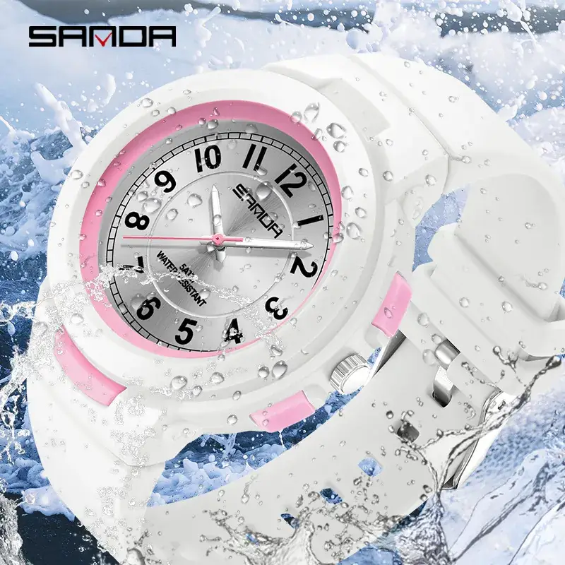 Sanda Men Women Waterproof Sports Quartz Watch Black - Image 10