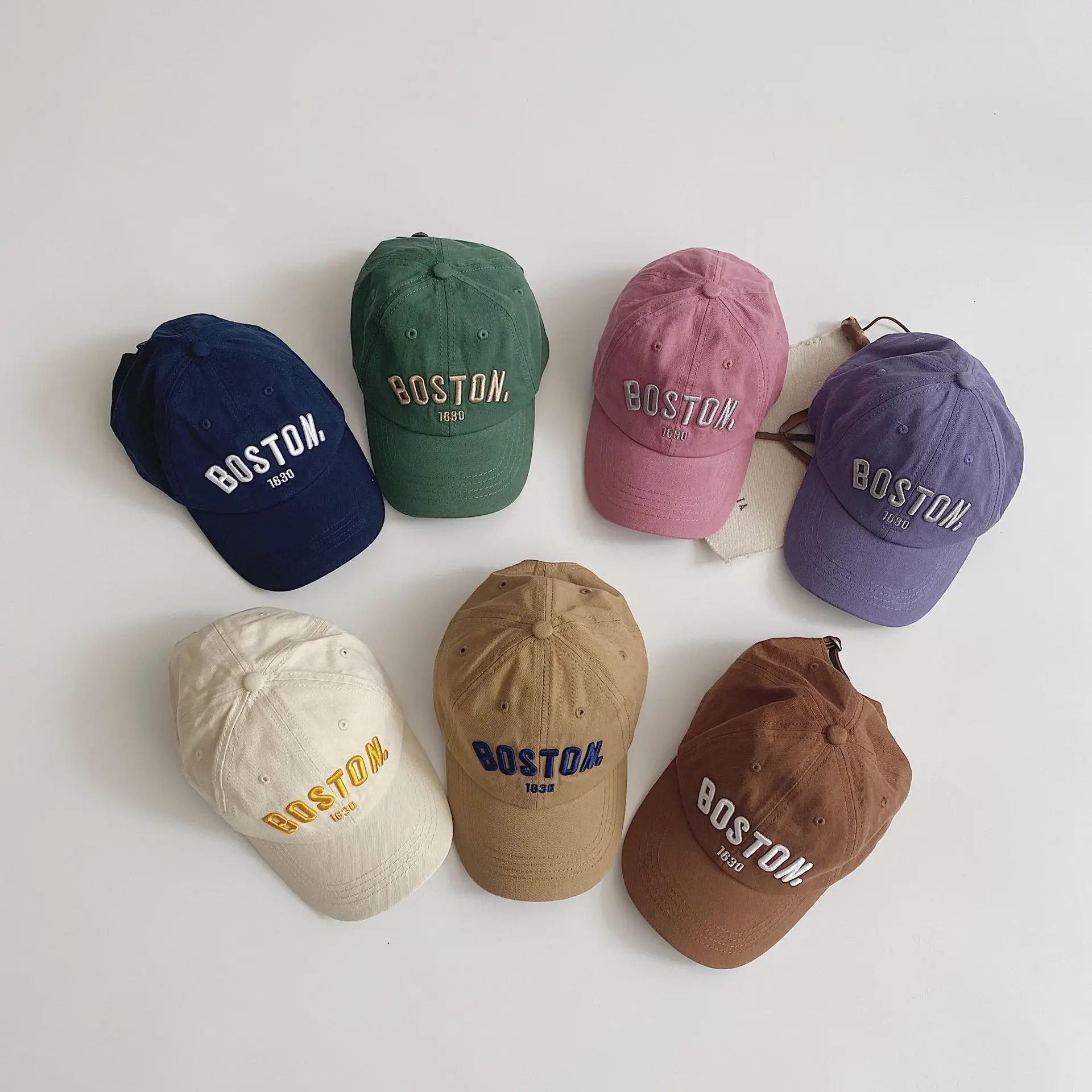 Pink Boston 1930 Embroidered Cap for Boys Girls — feature 5