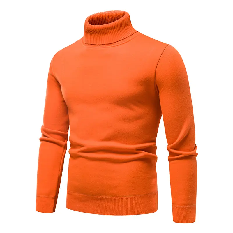 Men's Maroon Fleece Turtleneck Sweater - Image 12