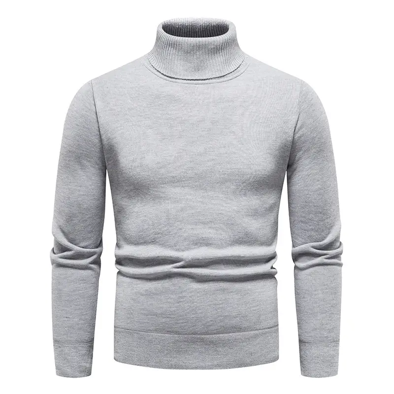 Men's Maroon Fleece Turtleneck Sweater - Image 5
