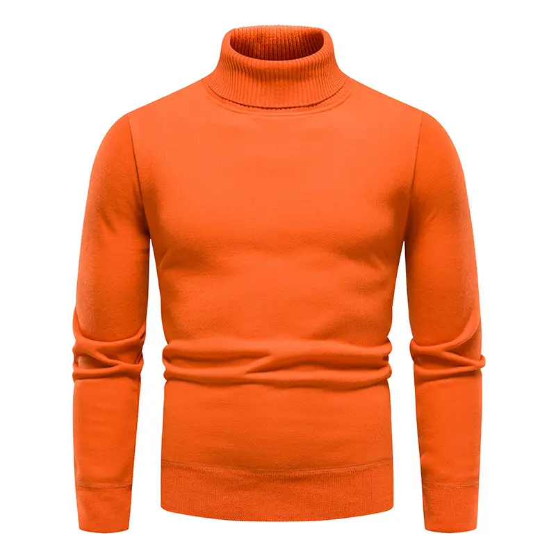Men's Maroon Fleece Turtleneck Sweater - Image 7