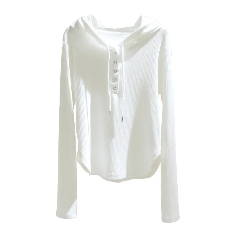 Women Grey Slim Fit Long Sleeve Hoodie - Image 7