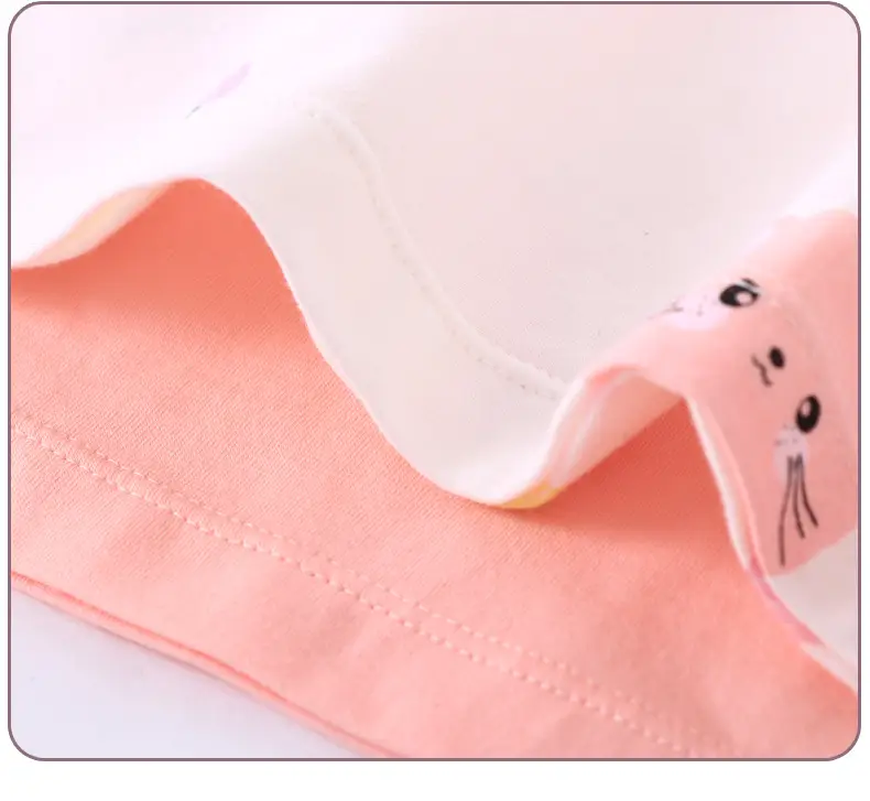 Girls Long Sleeve T-Shirt Set Pink & Cream Summer Print — feature 14