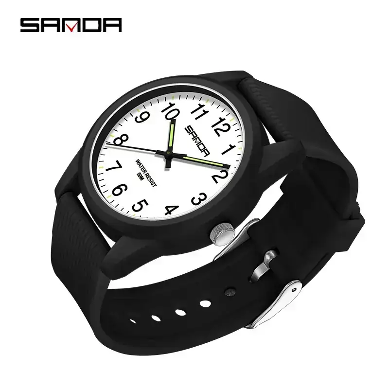 Sanda White Quartz Watch for Men Women Outdoor Wear - Image 38