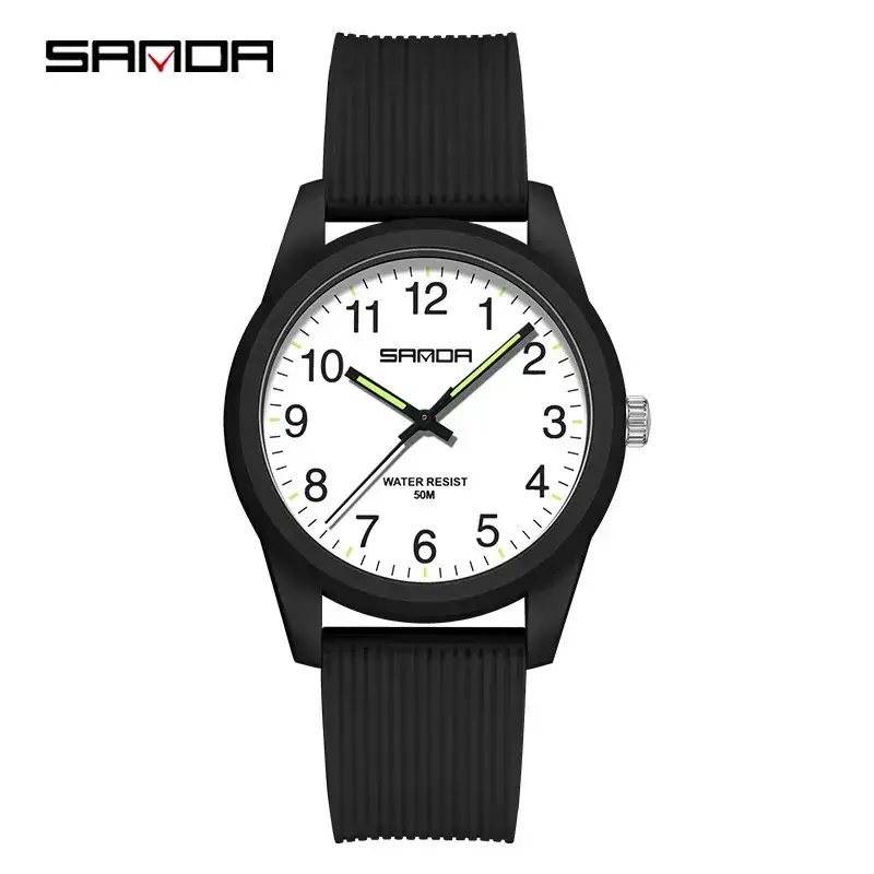 Sanda White Quartz Watch for Men Women Outdoor Wear - Image 12
