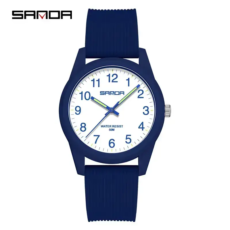 Sanda White Quartz Watch for Men Women Outdoor Wear - Image 15