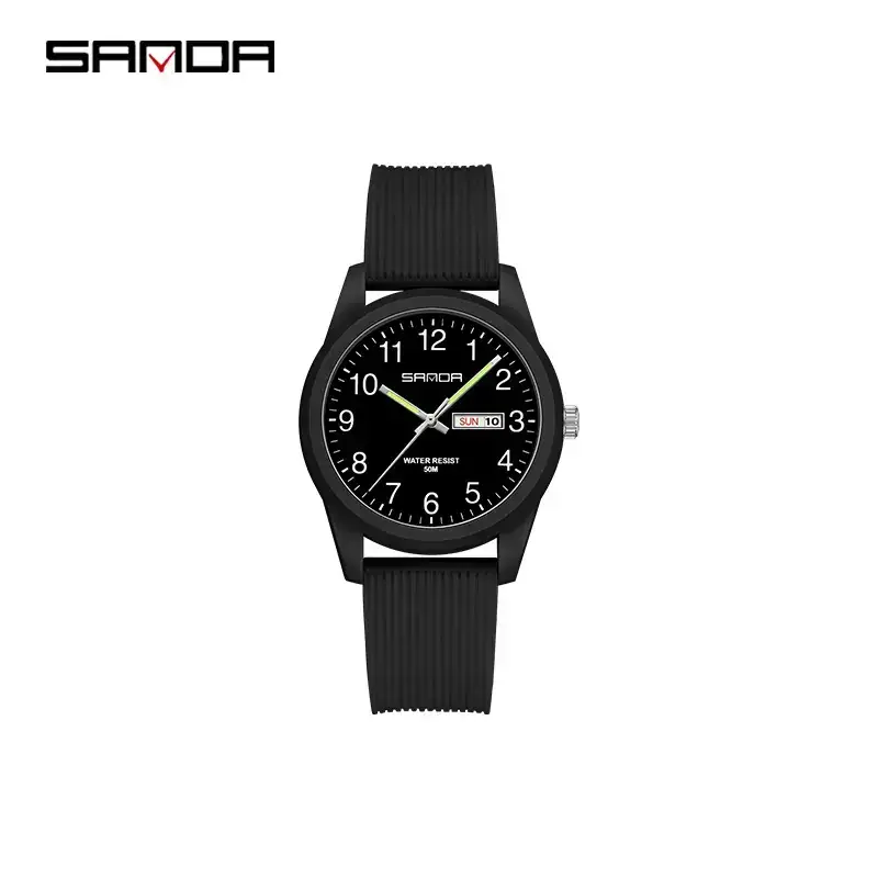 Sanda White Quartz Watch for Men Women Outdoor Wear - Image 16