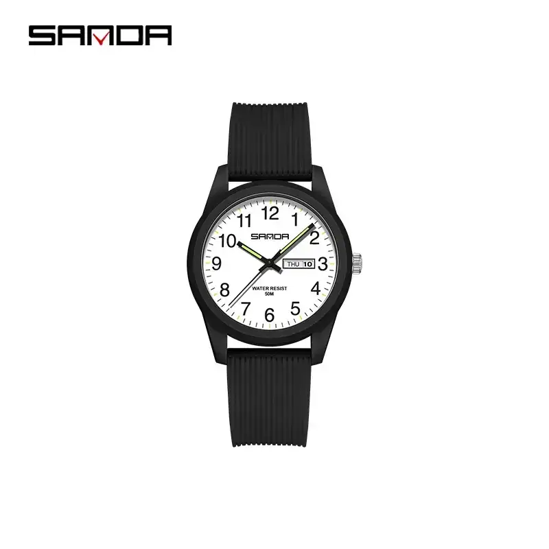 Sanda White Quartz Watch for Men Women Outdoor Wear - Image 18