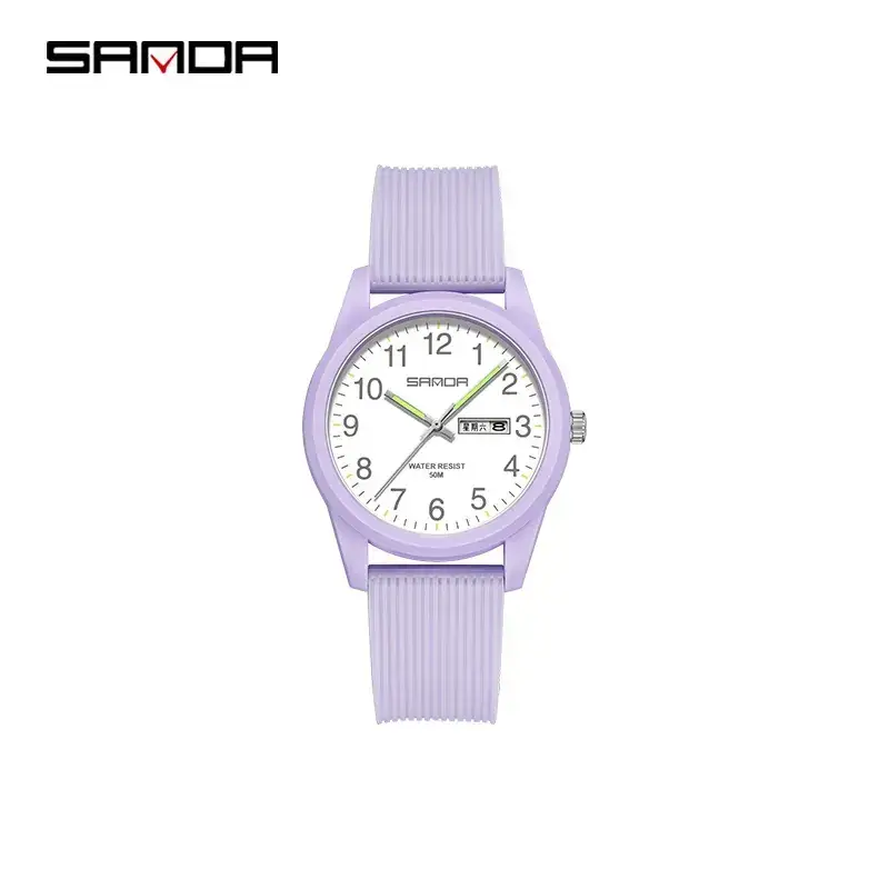 Sanda White Quartz Watch for Men Women Outdoor Wear - Image 21