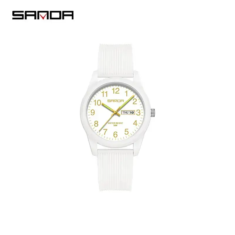 Sanda White Quartz Watch for Men Women Outdoor Wear - Image 23