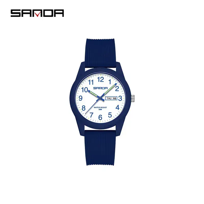 Sanda White Quartz Watch for Men Women Outdoor Wear - Image 24