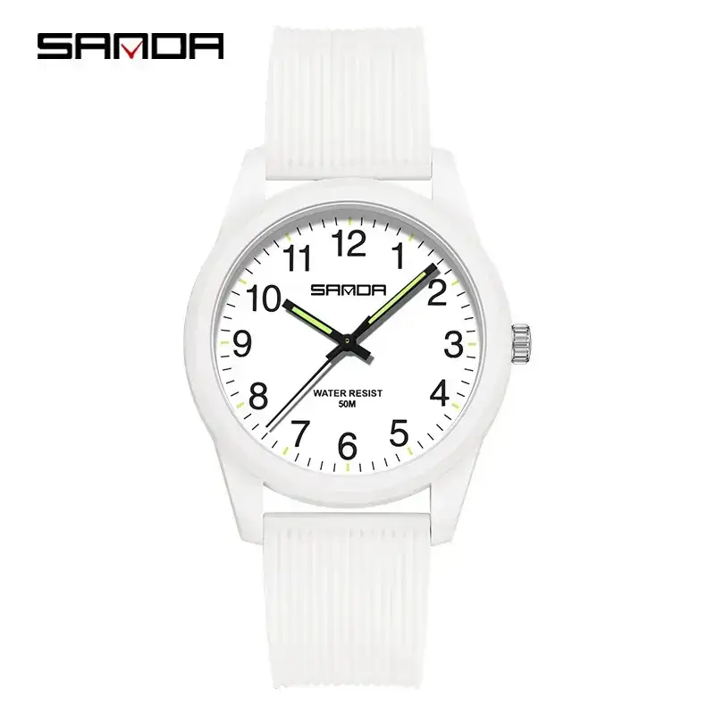 Sanda White Quartz Watch for Men Women Outdoor Wear - Image 33