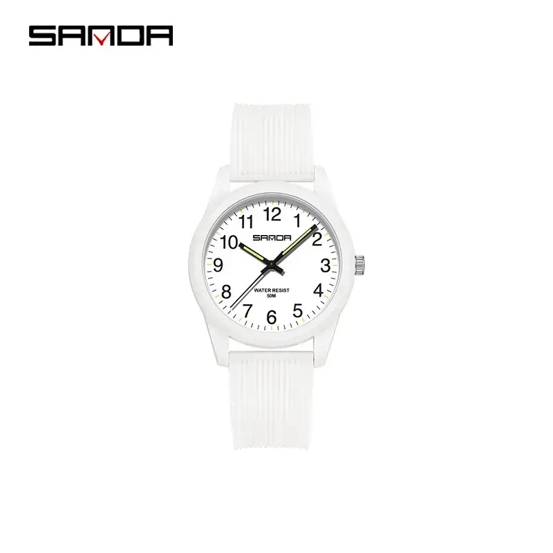 Sanda White Quartz Watch for Men Women Outdoor Wear - Image 7