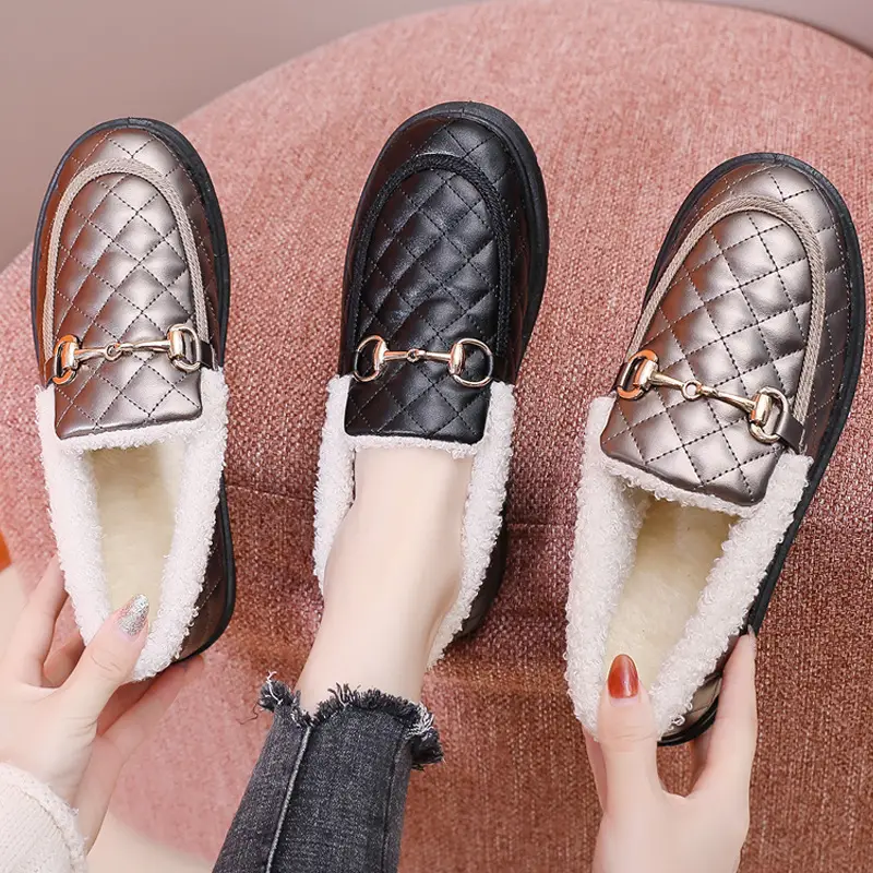 Old Beijing Cloth Shoes Thick-soled Snow Boots Winter Women's Short Cotton Shoes Korean-style All-match fleece-lined Thickened Warm Fashionable Cotton Slippers - Image 4
