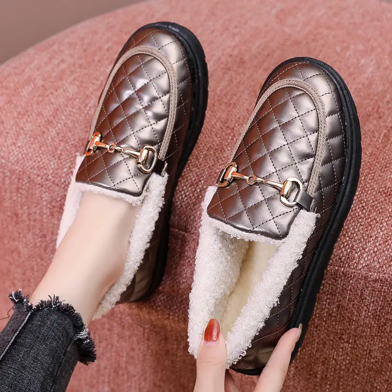 Old Beijing Cloth Shoes Thick-soled Snow Boots Winter Women's Short Cotton Shoes Korean-style All-match fleece-lined Thickened Warm Fashionable Cotton Slippers - Image 6