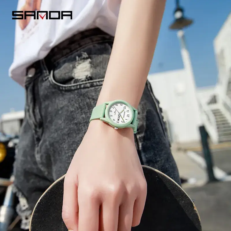 Sanda Pink Quartz Watch with Double Calendar - Image 36