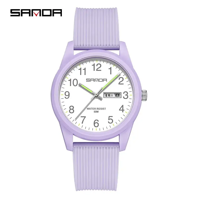 Sanda Pink Quartz Watch with Double Calendar - Image 29