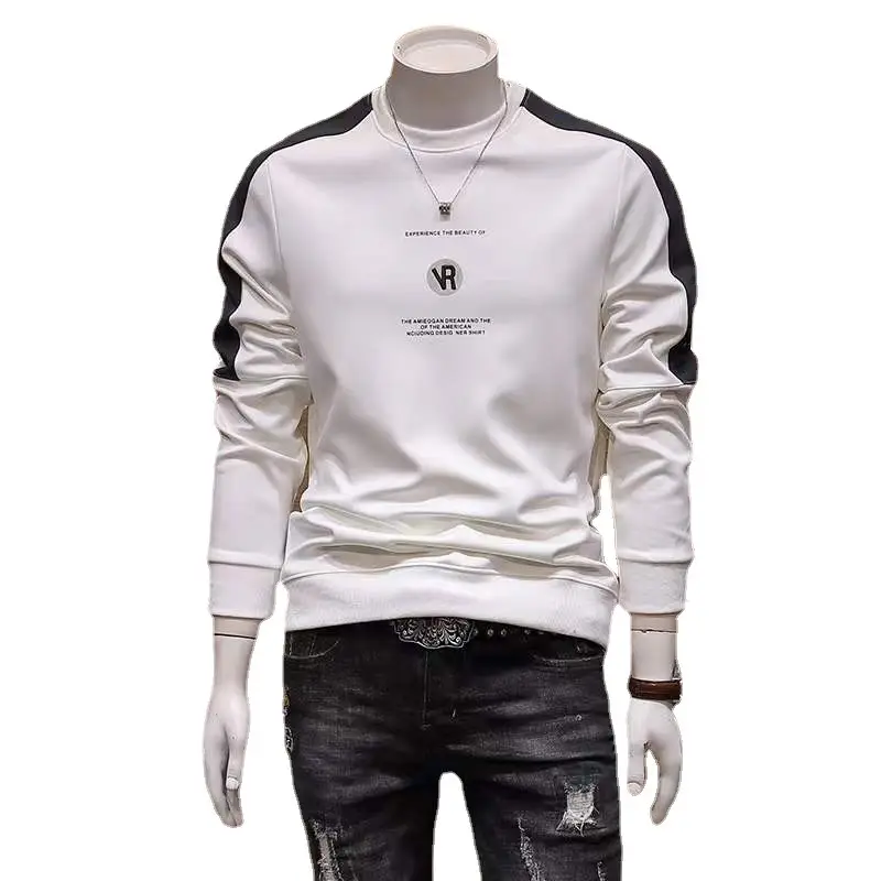 Men Black Slim Fit Crewneck Sweater 2022 - Image 6