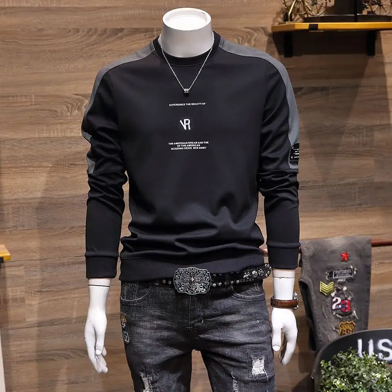Men Black Slim Fit Crewneck Sweater 2022 — feature 16