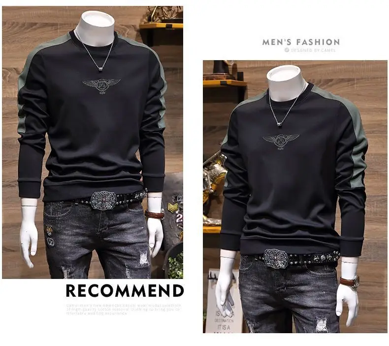 Men Black Slim Fit Crewneck Sweater 2022 — feature 7