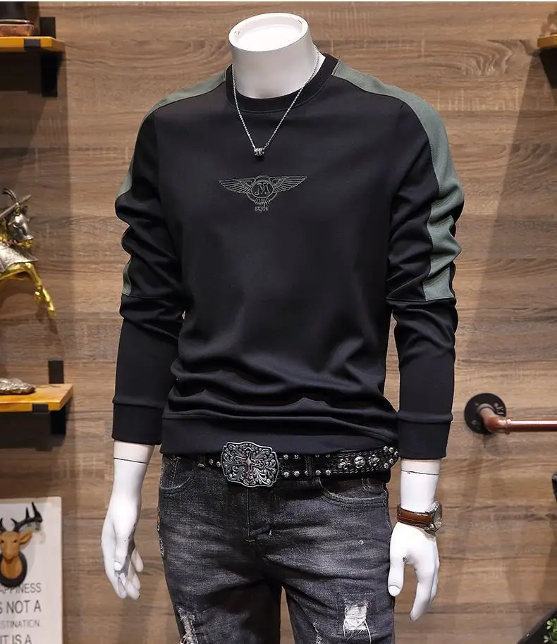 Men Black Slim Fit Crewneck Sweater 2022 — feature 8
