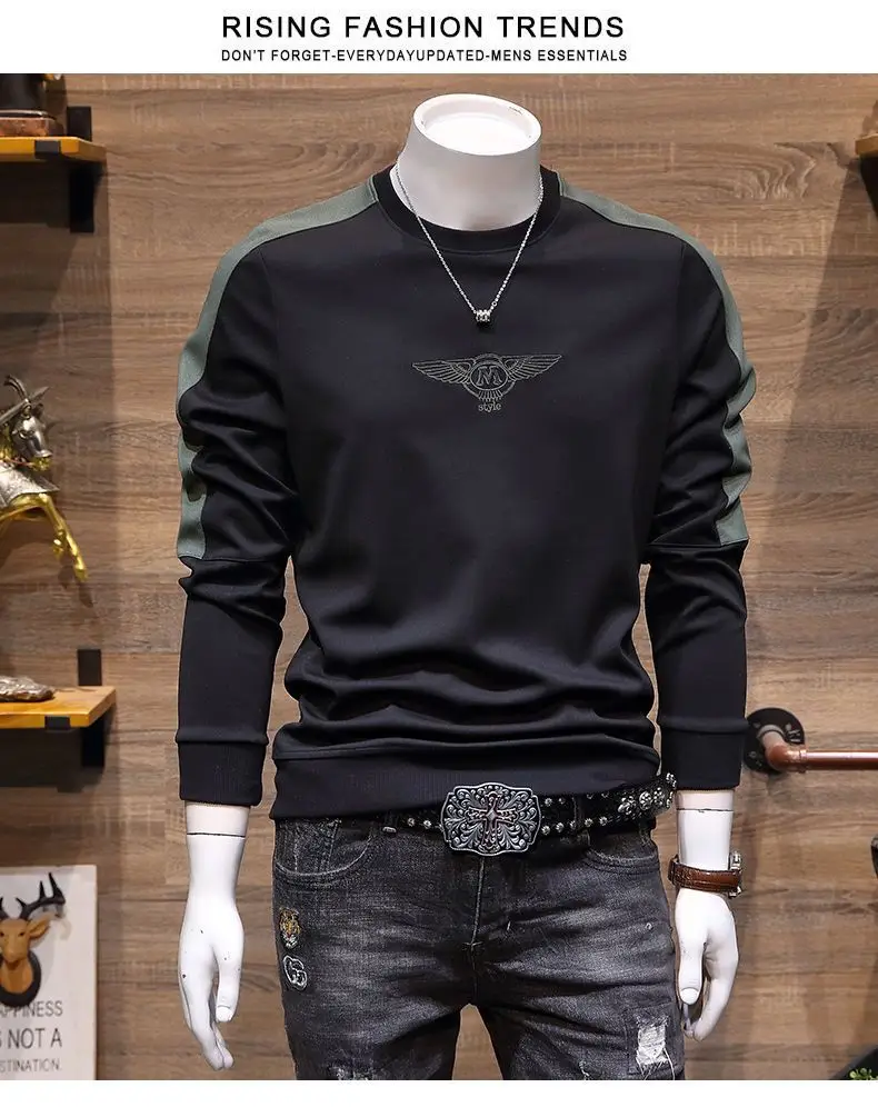 Men Black Slim Fit Crewneck Sweater 2022 — feature 9