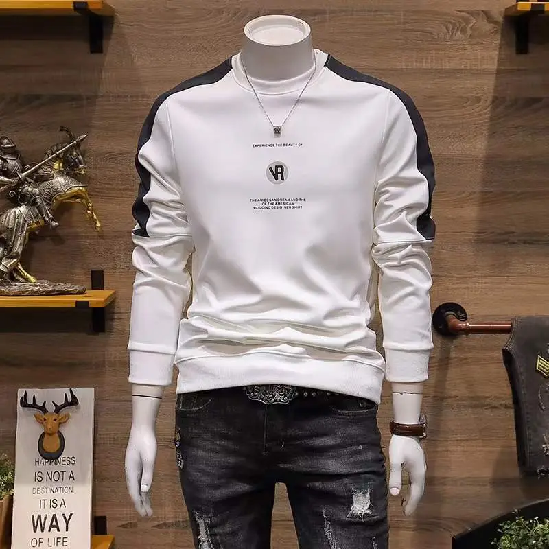 Men Black Slim Fit Crewneck Sweater 2022 - Image 4