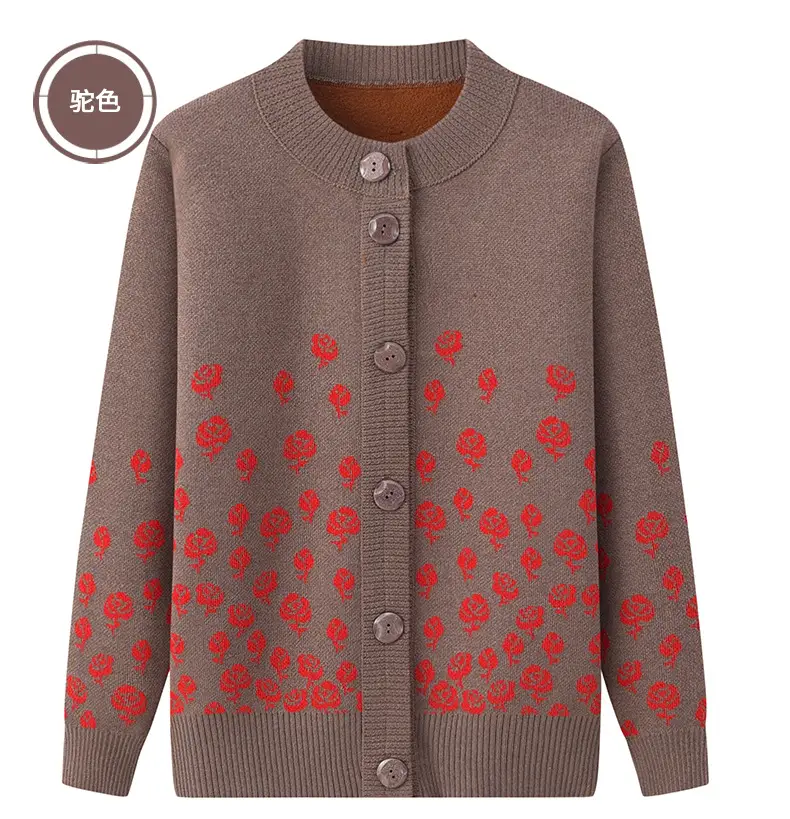 Red Velvet Embroidered Cardigan for Women — feature 16
