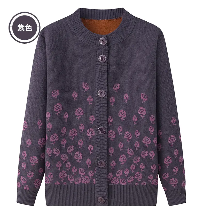 Red Velvet Embroidered Cardigan for Women — feature 17