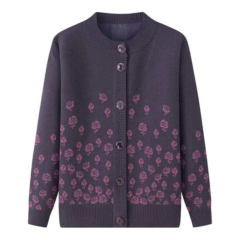 Red Velvet Embroidered Cardigan for Women