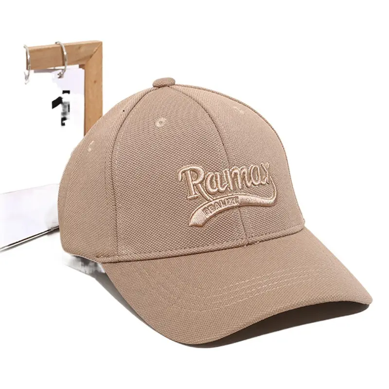 Korean Embroidered Baseball Cap for Men Women Brown