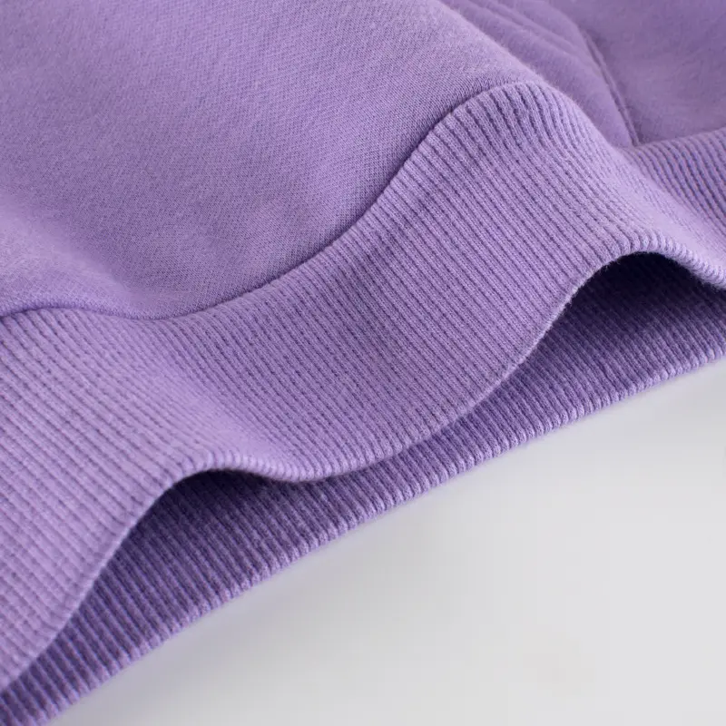 Girls Hoodie Purple Fleece Lined with Embroidered Letters