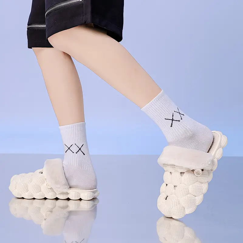 Winter Couple's Home Non-Slip Cotton Slippers Casual Simple Dung-Feeling Baotou Men's Outwear Thick-Sole Cotton Shoes