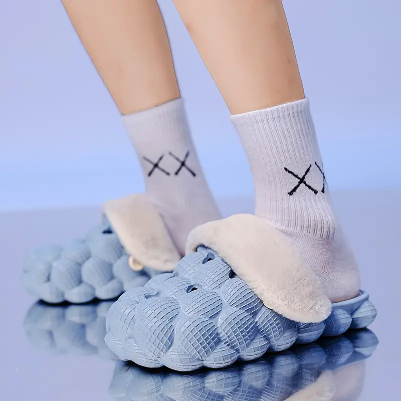 Winter Couple's Home Non-Slip Cotton Slippers Casual Simple Dung-Feeling Baotou Men's Outwear Thick-Sole Cotton Shoes