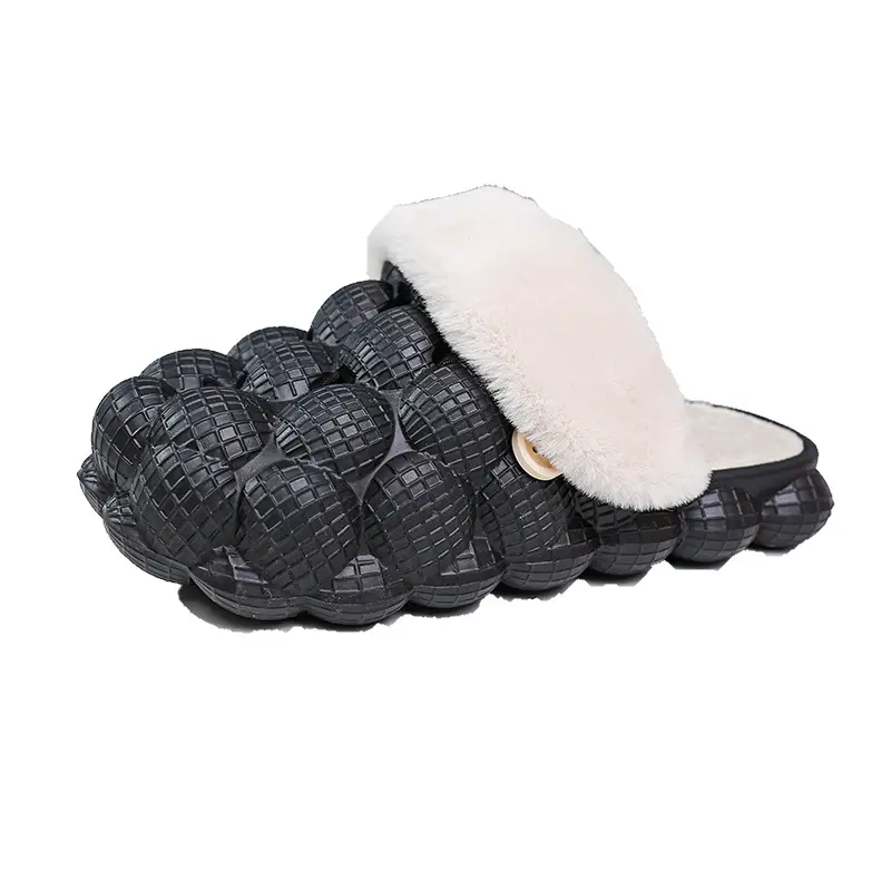 Winter Couple's Home Non-Slip Cotton Slippers Casual Simple Dung-Feeling Baotou Men's Outwear Thick-Sole Cotton Shoes